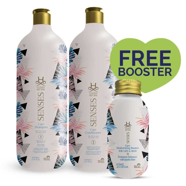 hydra senses care shampoo & conditioner 33oz+ free booster